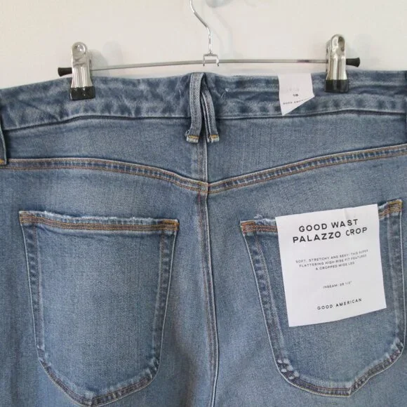 Good American Good Waist Palazzo Crop Jeans Sz 18 NWT - Picture 8 of 13